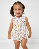 Desert Meadow Ribbed Bubble Romper