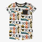 Fast Lane Pocket Shorty Romper - Peekaboo Kids Apparel
