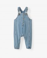 Light Blue Denim Baby Overall Romper - Image 4