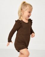 Mocha Sweater Bubble Romper