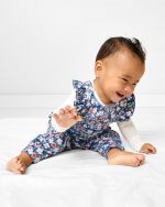 Petite Petals Ruffle Overall Romper - Image 4