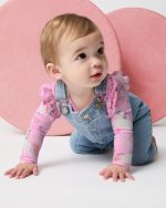 Light Blue Denim Baby Overall Romper - Image 3